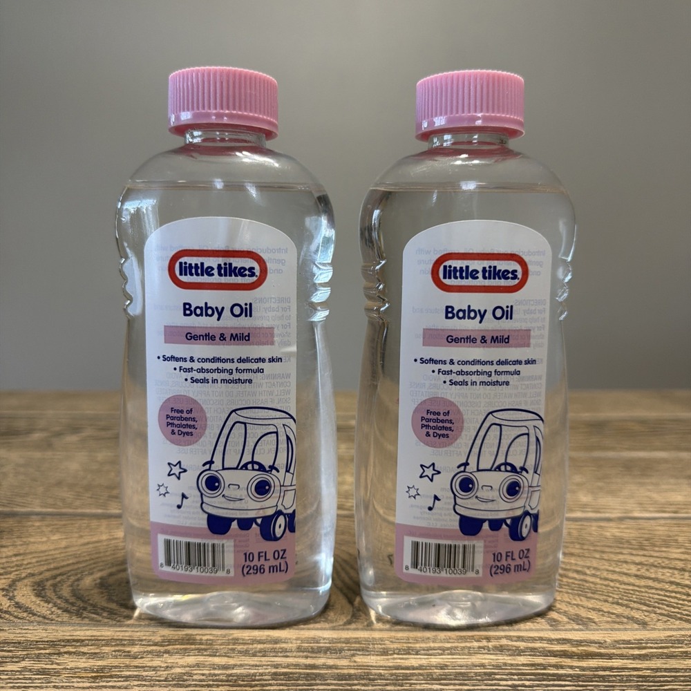 Little Tikes Gentle & Mild Baby Oil 10 fl oz (296 ml) 2 Pack No Parabens Or Dyes - Picture 1 of 2